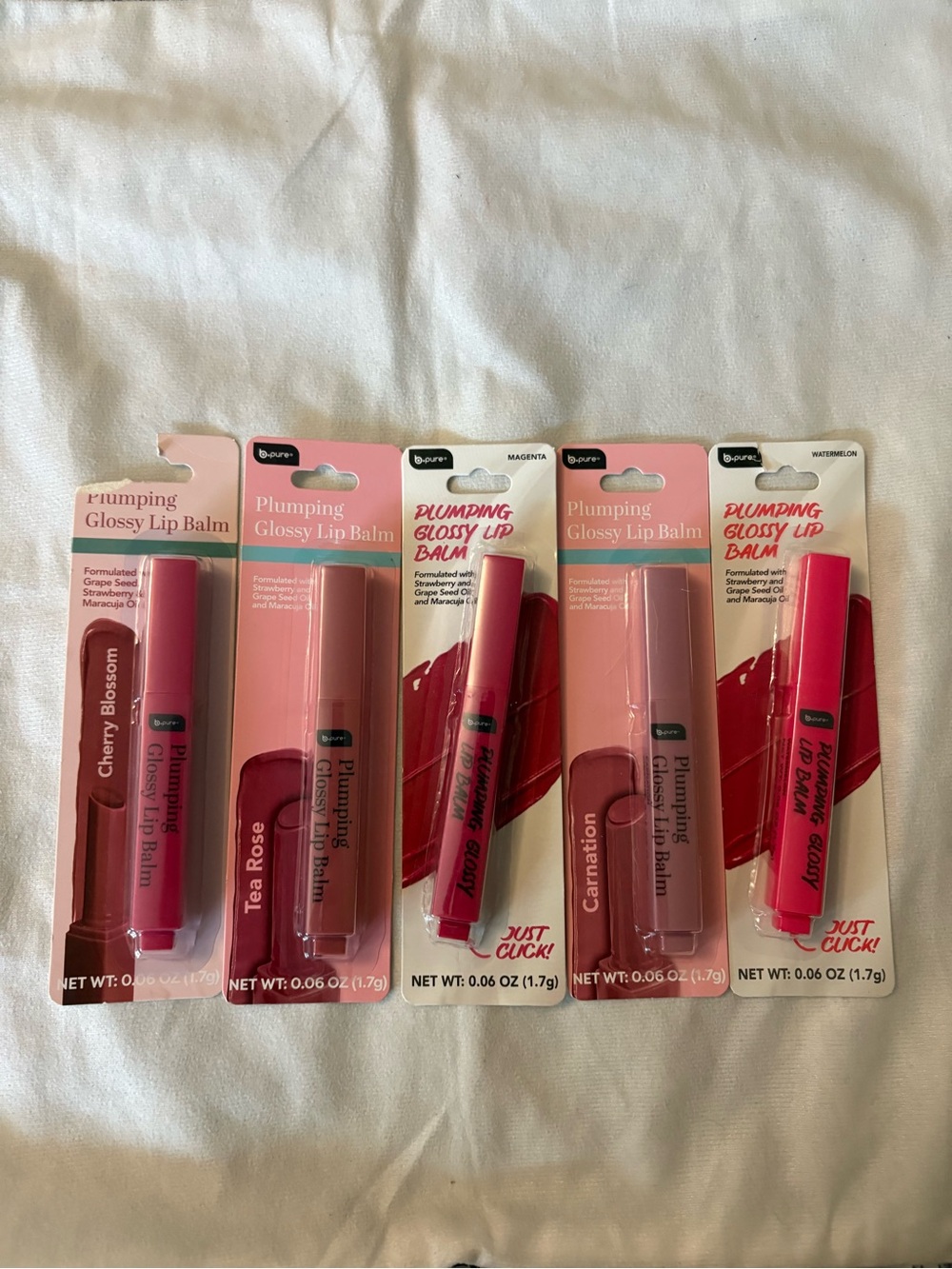 5 piece B pure plumping glossy lip balm
